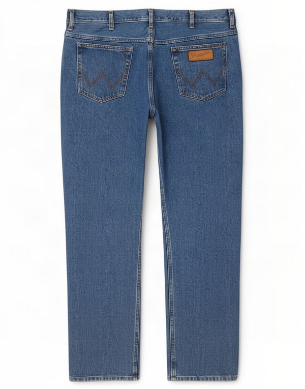 Jeans dritti da uomo Texas Wrangler W42 L32 cotone blu