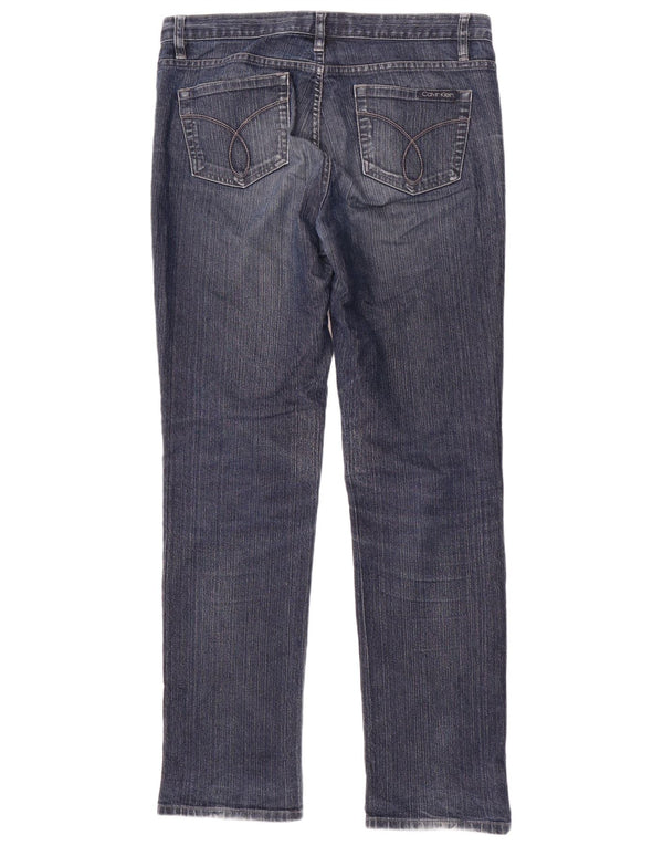 Jeans dritti da donna Calvin Klein US 10 Medium W30 L32 Cotone blu navy