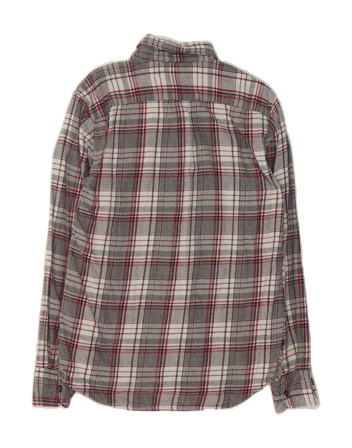 J. CREW Mens Slim Flannel Shirt Small Grey Check Cotton Vintage J. Crew and Second-Hand J. Crew from Messina Hembry 