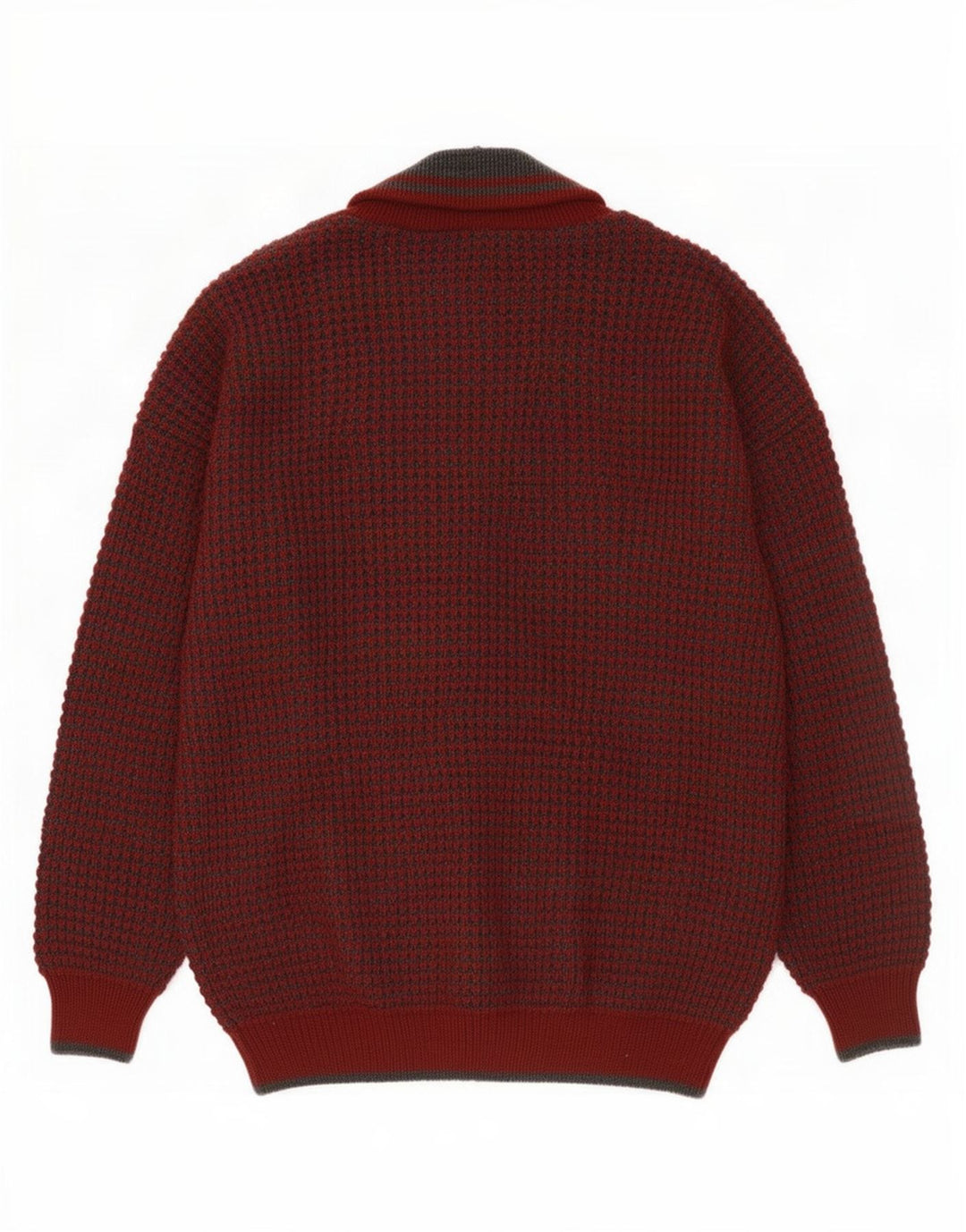 Maglione cardigan da uomo vintage IT 48/50 lana bordeaux media