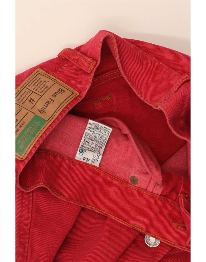 Minigonna in denim da donna Benetton IT 44 media W26 in cotone rosso