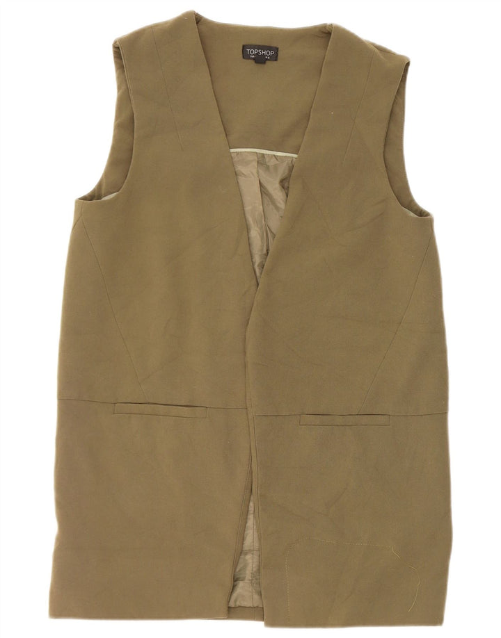 Gilet lungo da donna Topshop UK 12 medio kaki