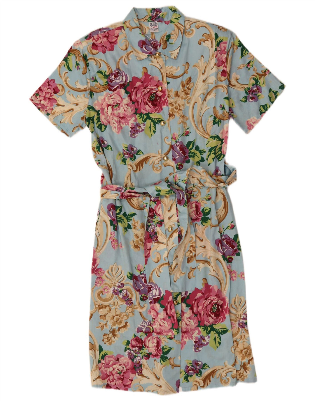 Abito camicia da donna Elle IT 44 Blu medio floreale