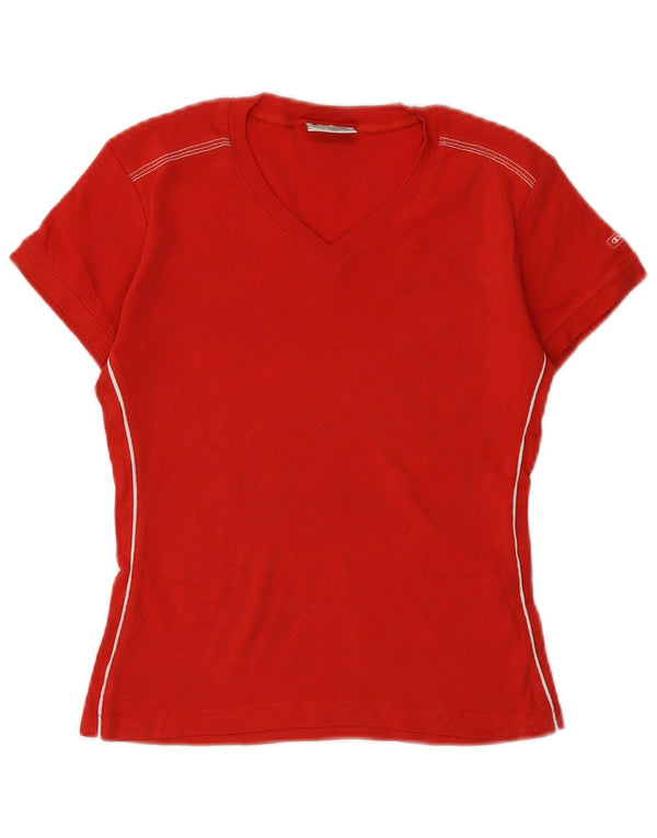 T-shirt corta da donna CHAMPION Top UK 12 cotone rosso medio
