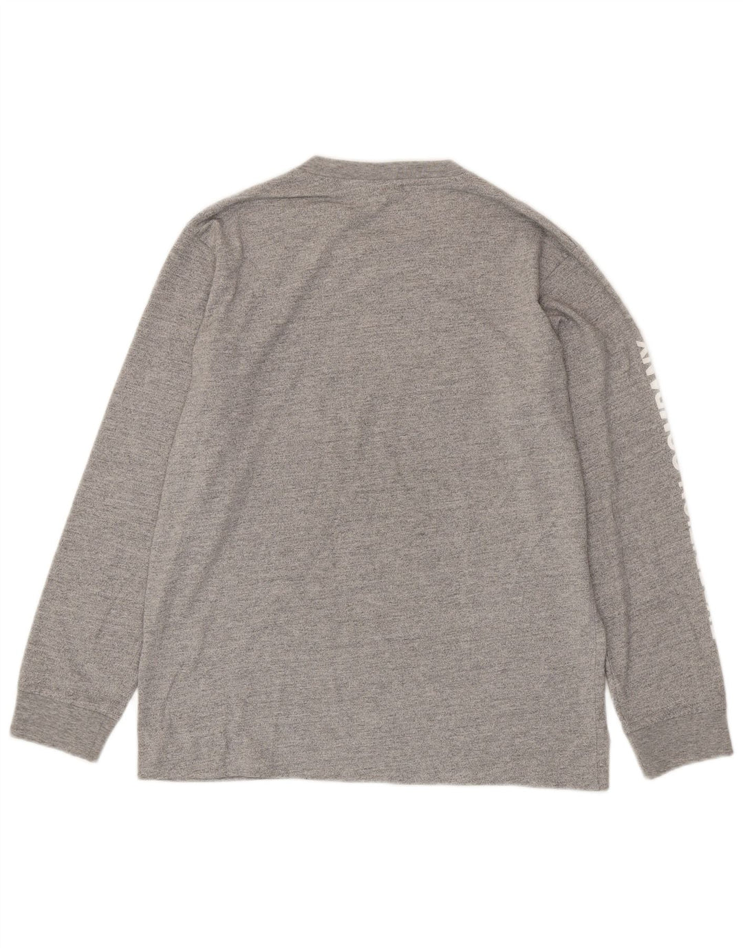 SUPERDRY Top grafico da uomo a maniche lunghe in cotone screziato grigio medio