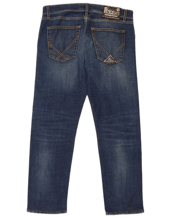 Jeans dritti da uomo Roy Rogers W34 L27 cotone blu navy