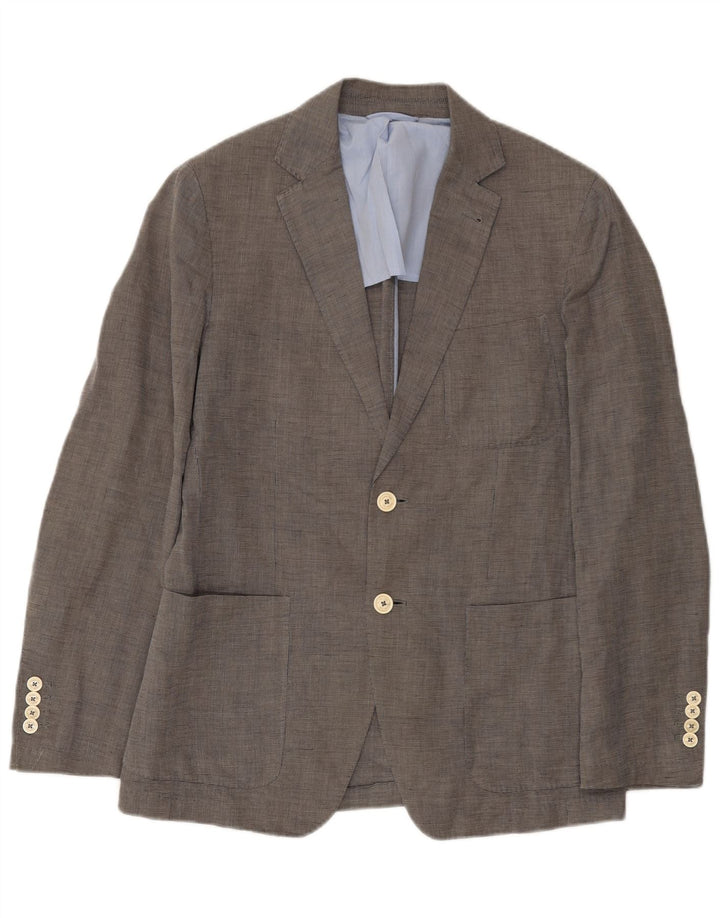 MASSIMO DUTTI Giacca blazer da uomo a 2 bottoni UK 38 Cotone grigio medio