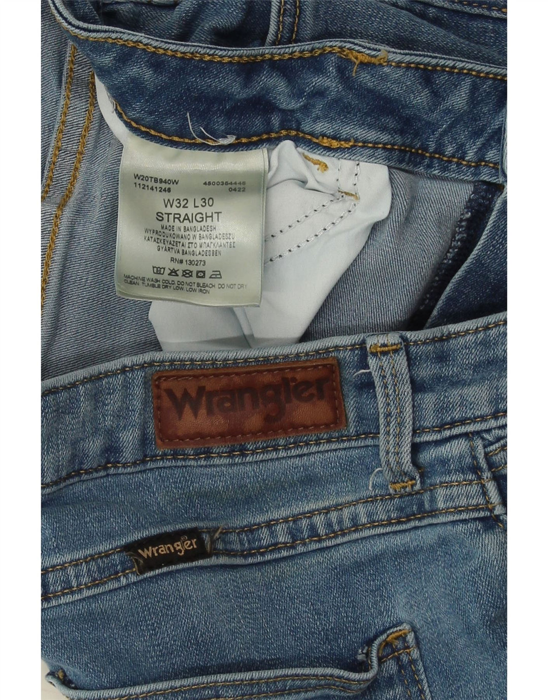 Jeans dritti da uomo Wrangler W32 L30 cotone blu