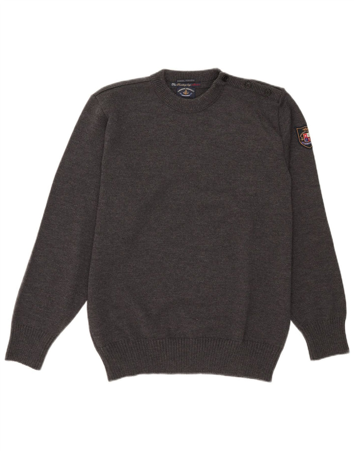 Maglione da uomo Amerigo Vespucci con collo a bottoni in lana grigio medio