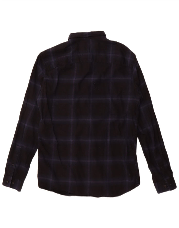 JACK & JONES Camicia in flanella da uomo taglia 40 media in cotone a quadri blu navy