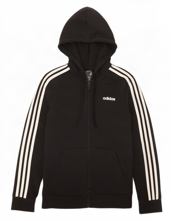Maglione con cappuccio e zip da donna Adidas UK 8/10 piccolo cotone nero