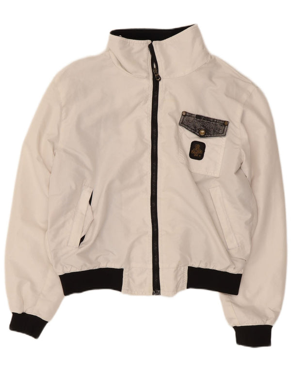 REFRIGIWEAR Womens Bomber Jacket UK 14 Medium White Polyamide