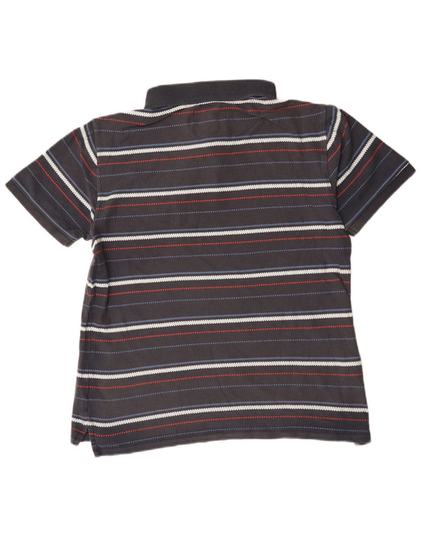 Polo da uomo slim fit Penguin in cotone a righe grigio medio