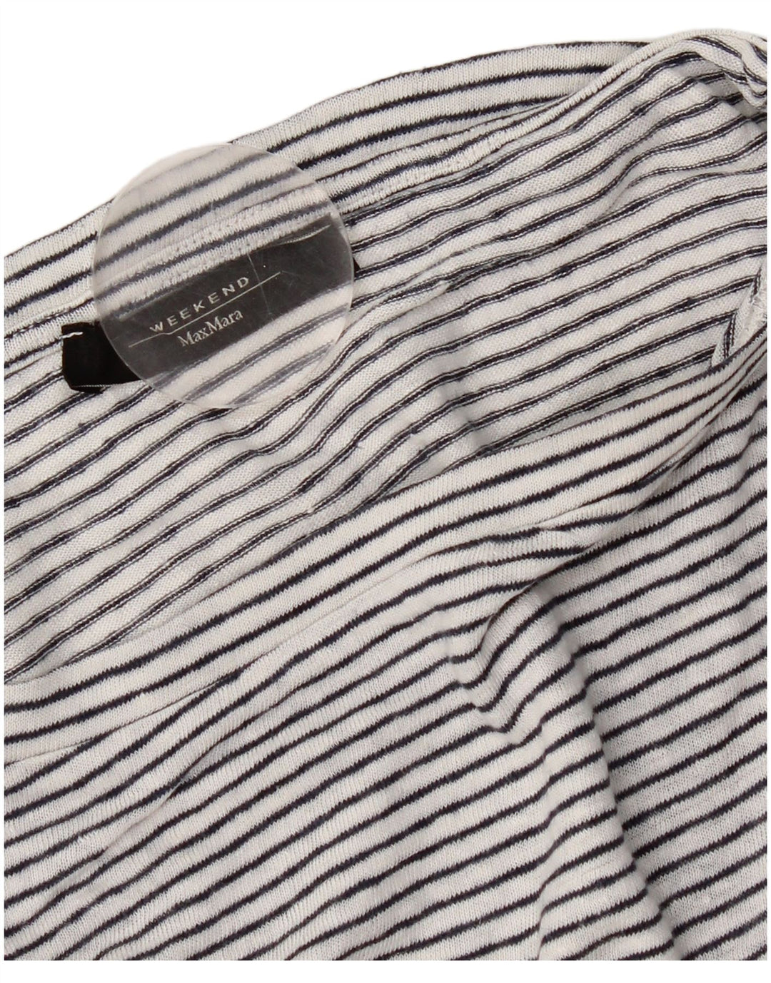 Max Mara T-shirt da weekend da donna Top UK 14 Medium White Striped Nautical