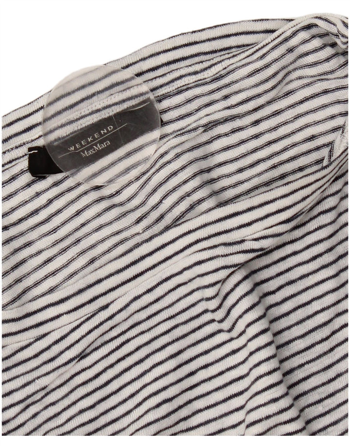Max Mara T-shirt da weekend da donna Top UK 14 Medium White Striped Nautical