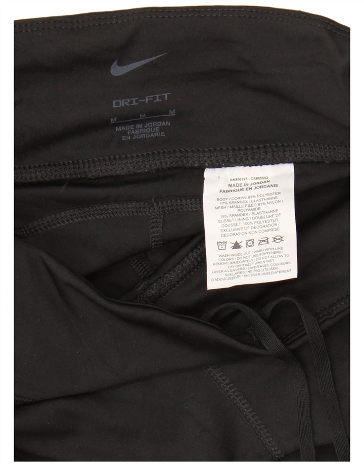 Leggings corti NIKE Dri Fit da donna UK 12 medio nero poliestere