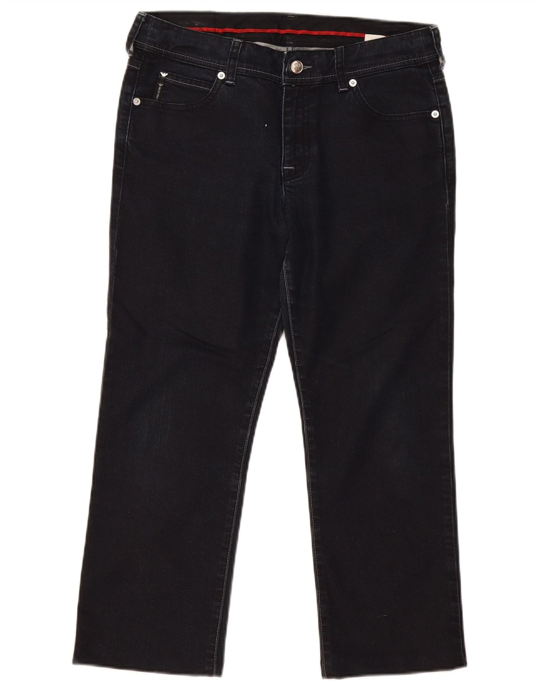 Jeans dritti da donna Armani W29 L24 cotone blu navy