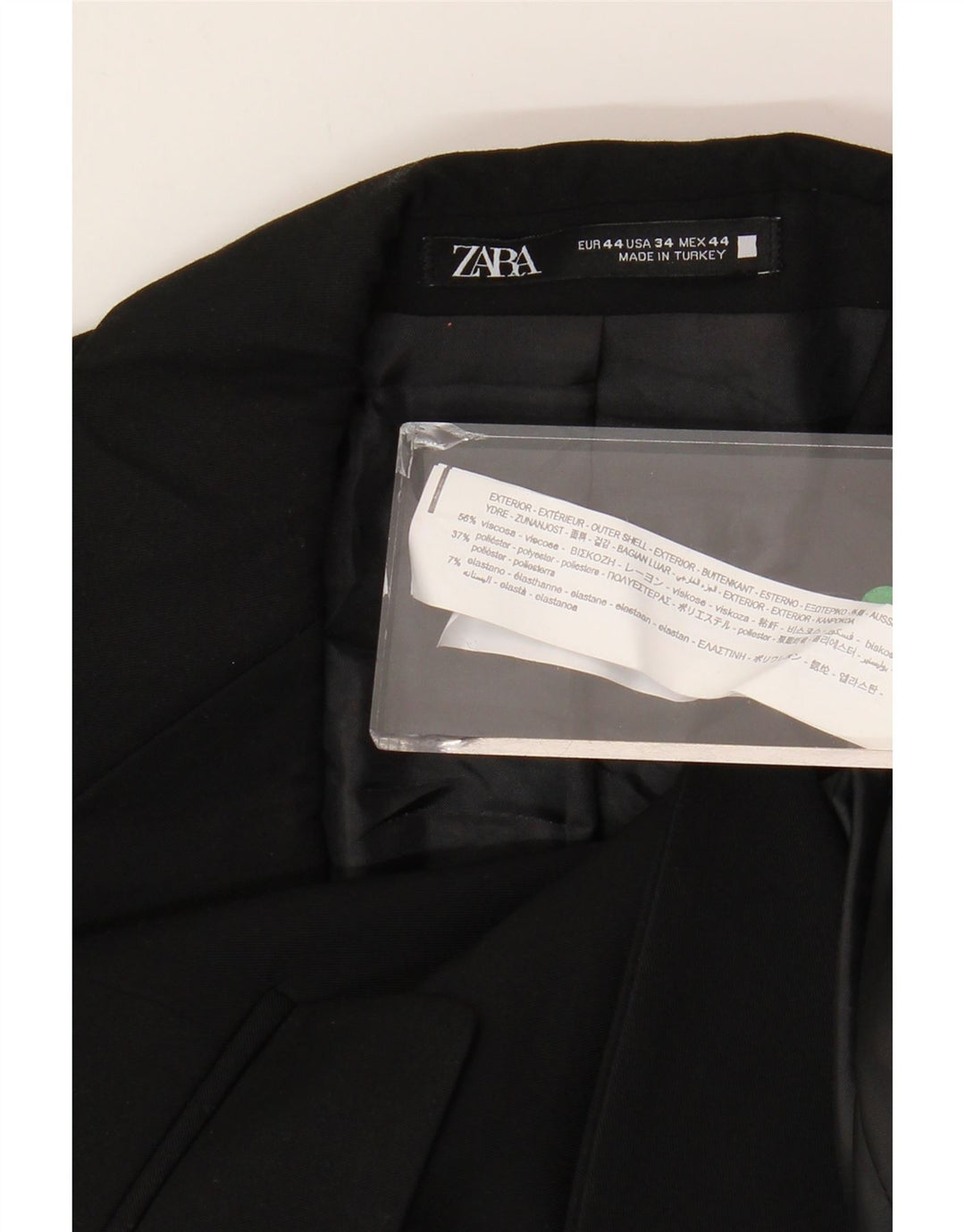 ZARA Giacca Blazer a 2 Bottoni da Uomo EU 44 XS Blu Navy Viscosa