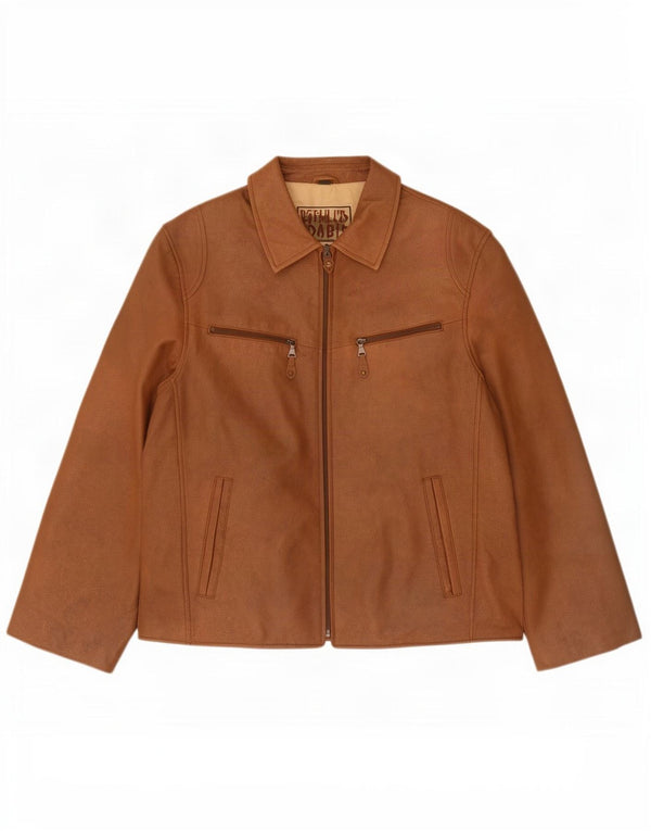 Giacca da motociclista in pelle da uomo TCM UK 38 Marrone medio