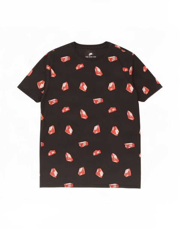 T-shirt grafica da uomo Nike Top grande in cotone nero