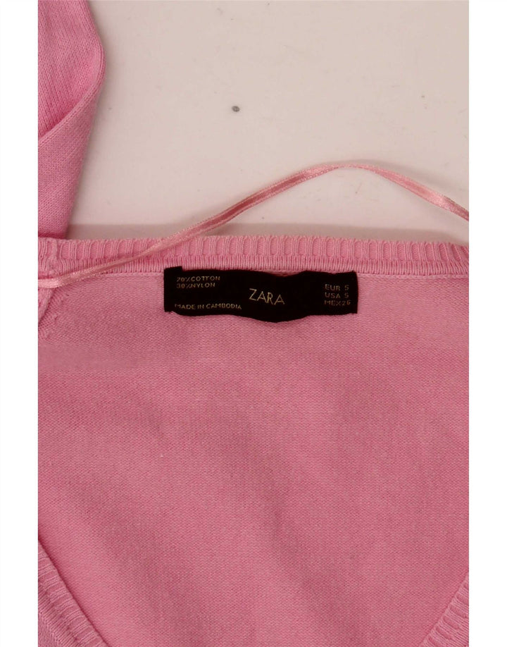 Maglione cardigan da donna Zara UK 10 piccolo rosa