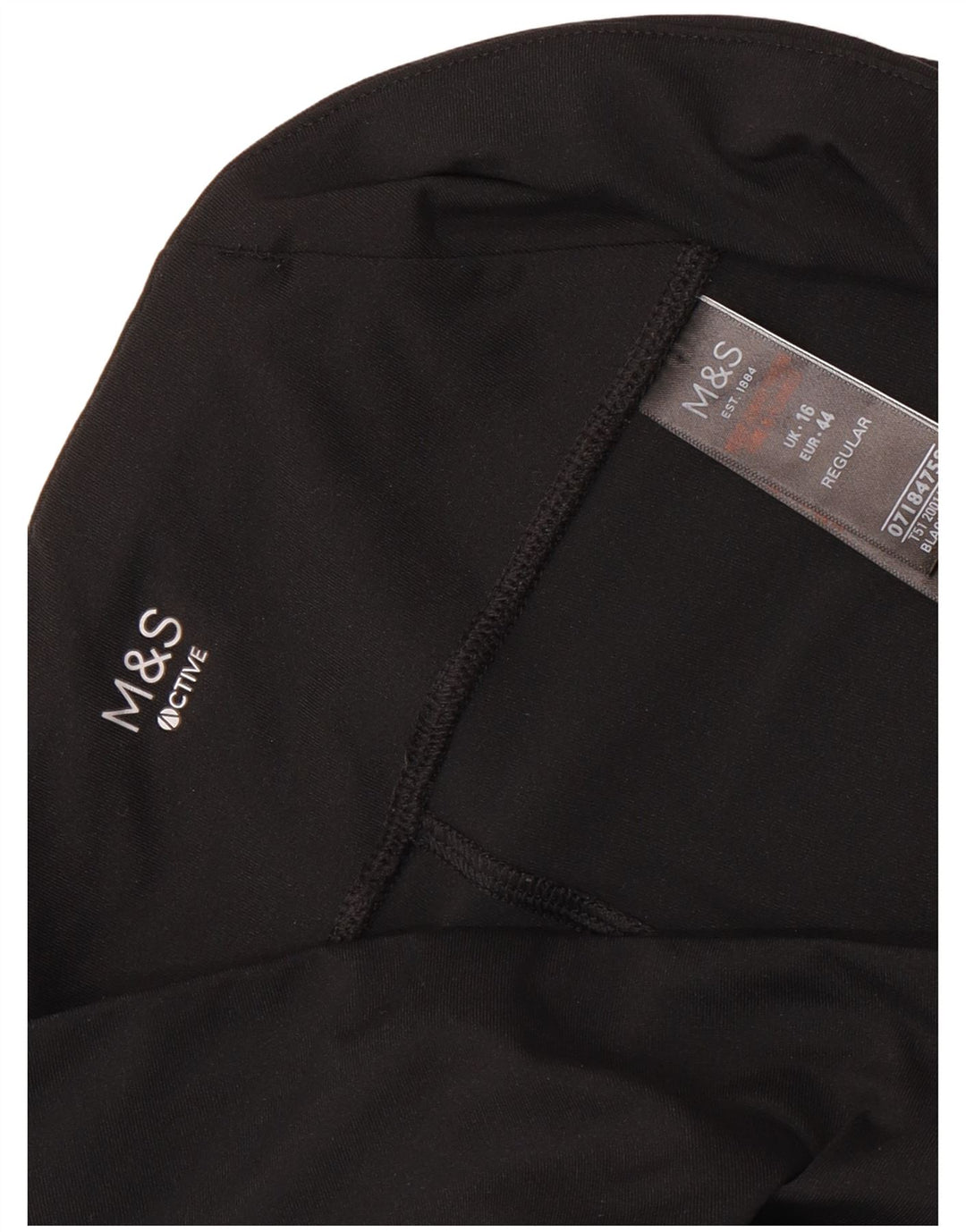 MARKS & SPENCER Pantaloncini Sportivi da Donna Taglio Regolare UK 16 Large Nero