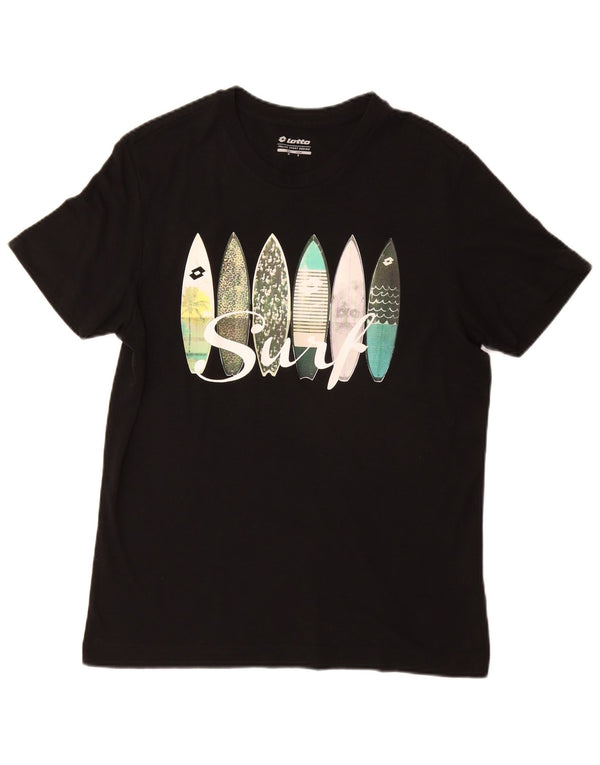 T-shirt grafica da donna LOTTO Top UK 10 piccola poliestere nero