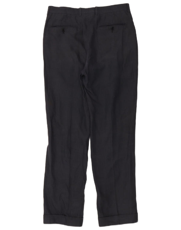 Pantaloni da Abito Dritti Cantarelli Uomo IT 48 Medio W32 L33 Lino Nero