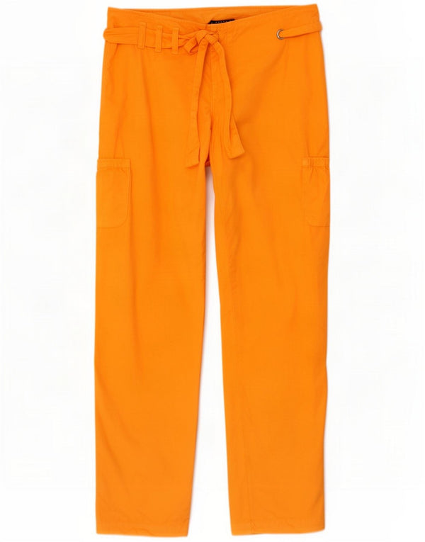 Pantaloni cargo dritti da donna Sisley IT 42 Medium W30 L33 Arancione Cotone