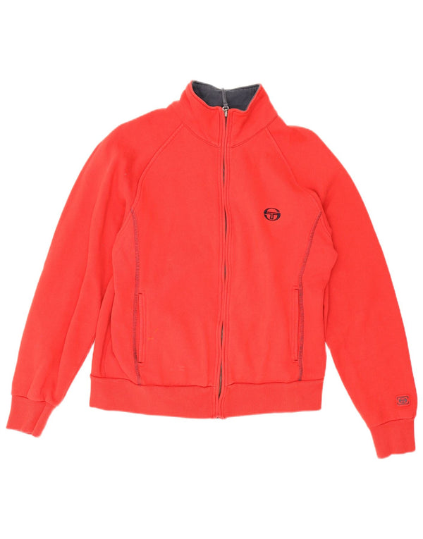 Giacca da ginnastica da donna Sergio Tacchini UK 14 cotone rosso medio