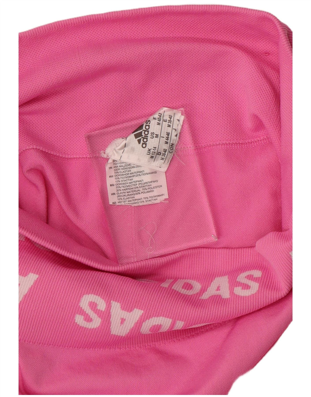 Leggings grafici da donna ADIDAS UK 12/14 Poliestere rosa medio