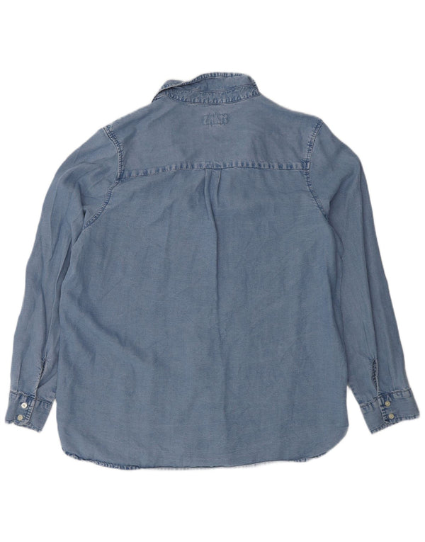 Gap Camicia in denim da donna con vestibilità Boyfriend UK 16 Large Lyocell blu