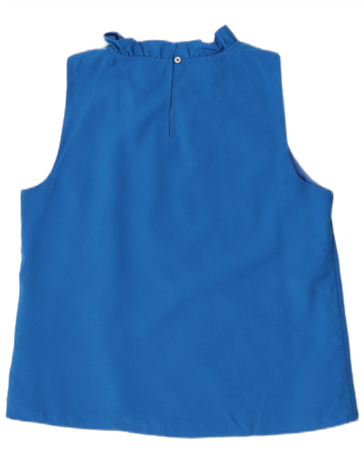 J. Crew Camicetta senza maniche da donna UK 14 Poliestere blu medio