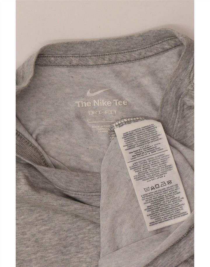 NIKE T-shirt da uomo Dri Fit Top grande in cotone grigio