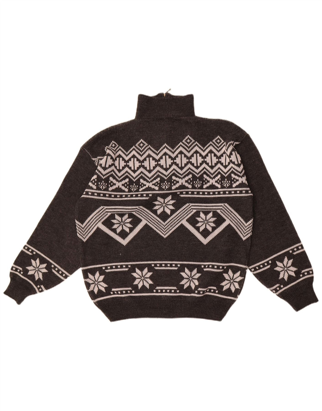 Maglione da uomo con collo con zip Jacques Lorant, grande grigio Fair Isle