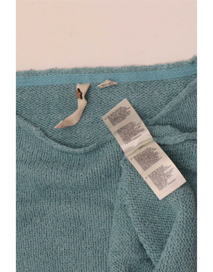 Maglione maglione con scollo a barca da donna White Stuff UK 12 Viscosa blu medio