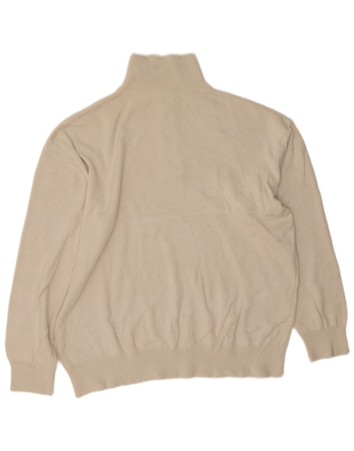 Maglione Zara da uomo con zip e collo XL in cotone beige