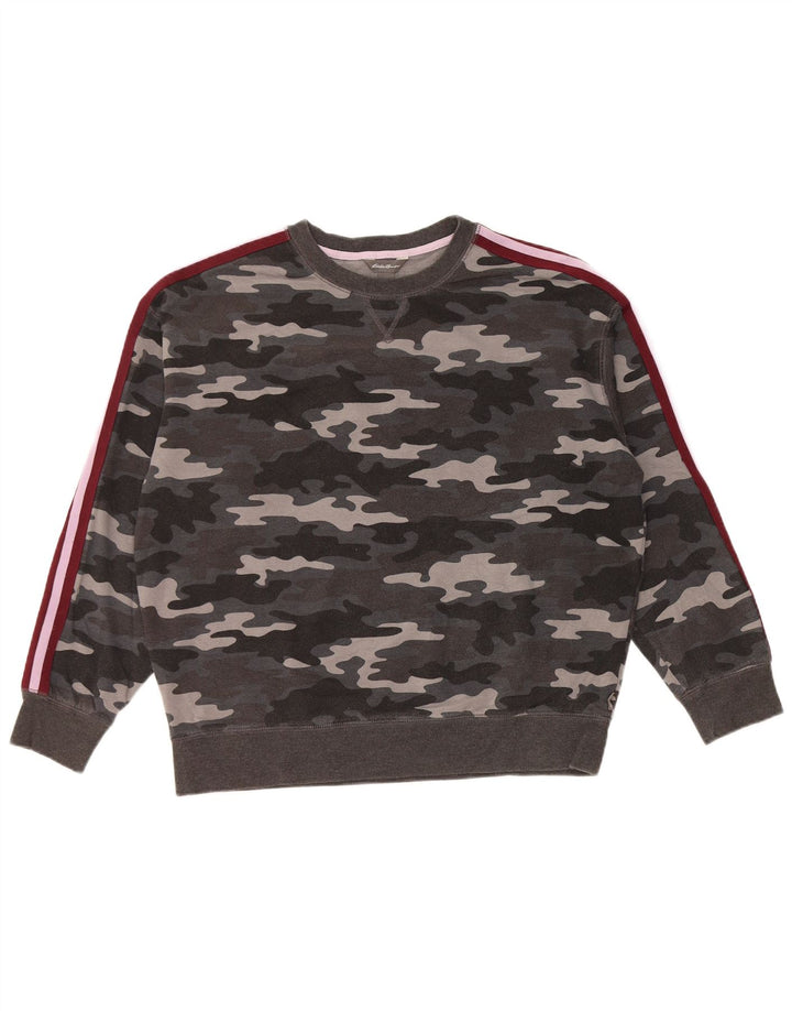 Felpa da donna EDDIE BAUER UK 14 Medio grigio mimetico