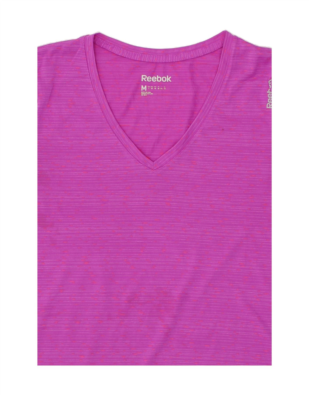 REEBOK Womens T-Shirt Top UK 12 Medium Pink Polyester Vintage Reebok and Second-Hand Reebok from Messina Hembry 