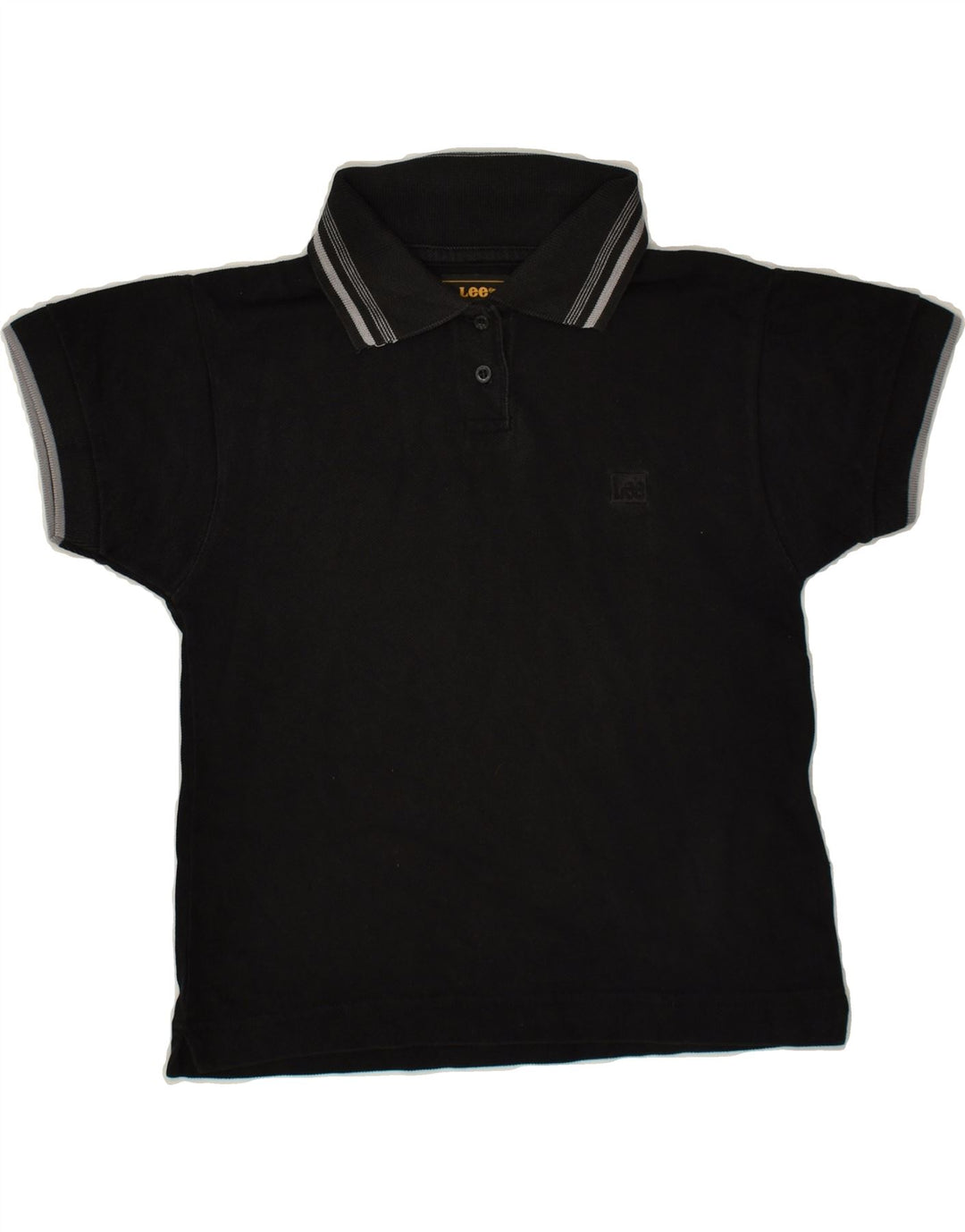 LEE Boys Polo Shirt 8-9 Years Large Black Cotton | Vintage Lee | Thrift | Second-Hand Lee | Used Clothing | Messina Hembry 