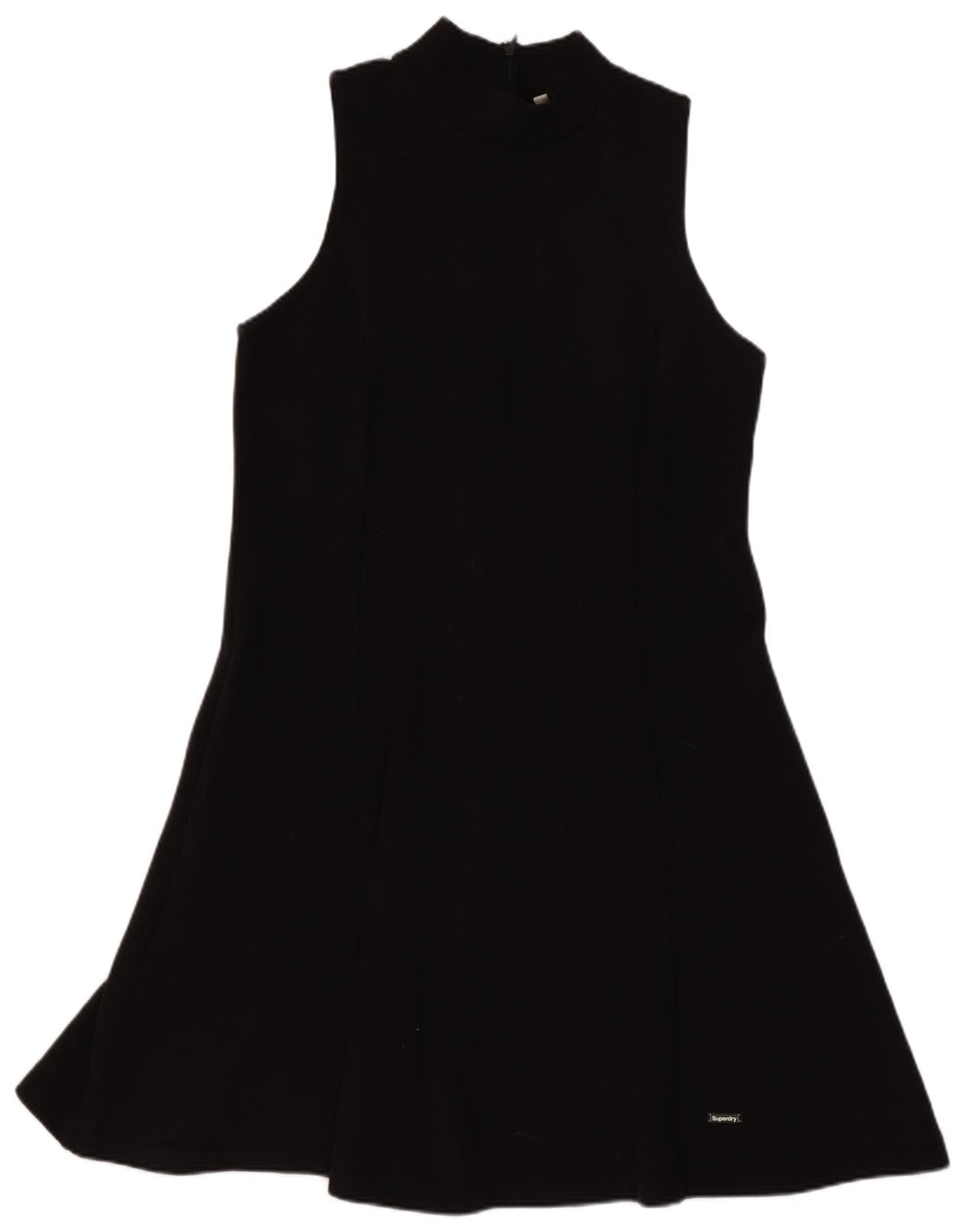 Abito da donna senza maniche a trapezio Superdry UK 12 poliestere nero medio