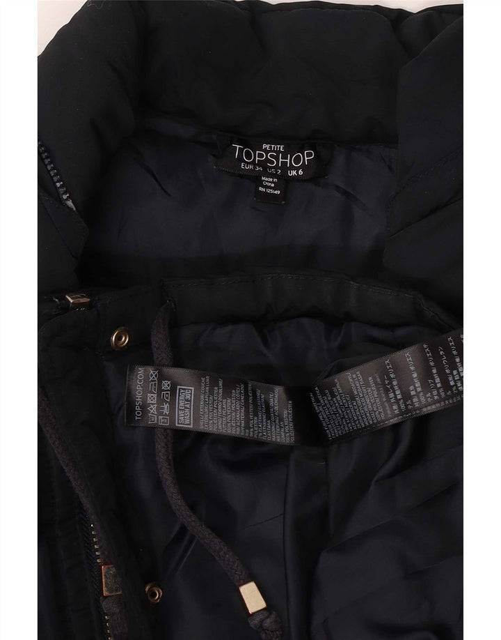 Giacca imbottita da donna Topshop UK 6 XS poliestere blu navy