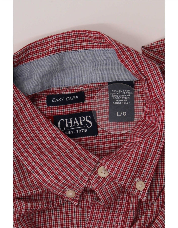 Camicia a maniche corte da uomo Chaps grande in cotone a quadretti rossi