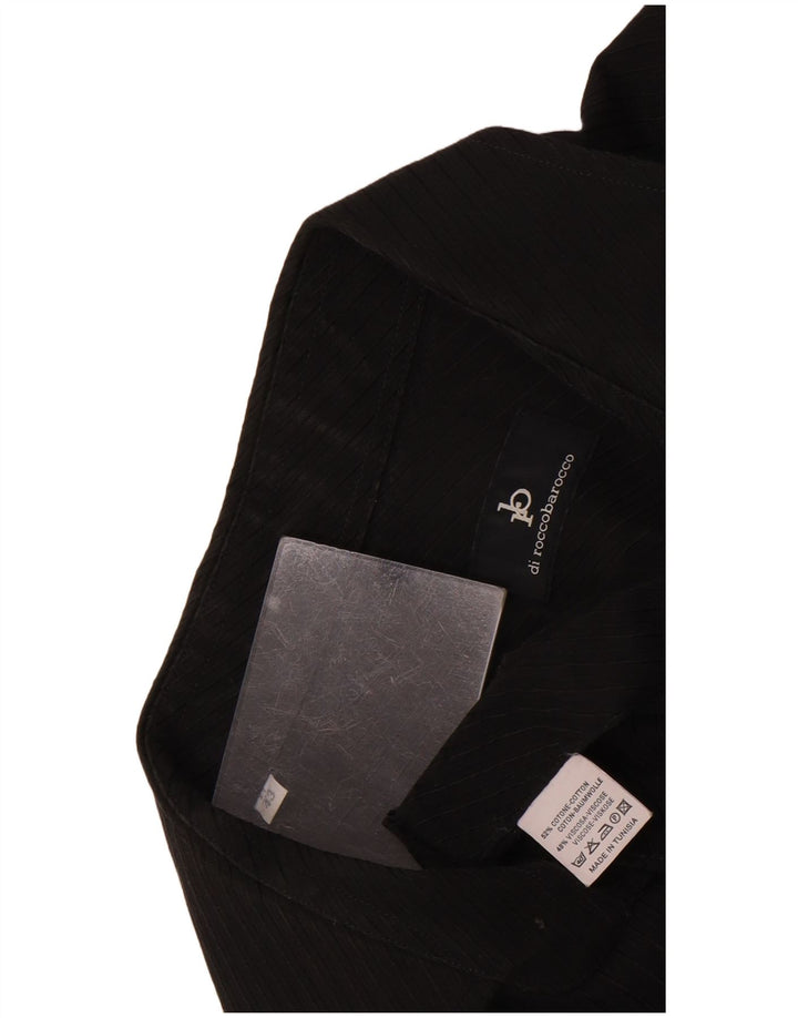 Camicia Uomo Roccobarocco Taglia 43/17 XL Cotone Rigato Nero