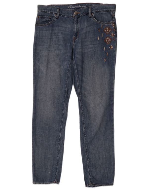 Jeans slim fit da donna Eddie Bauer US 10 grandi W32 L30 blu