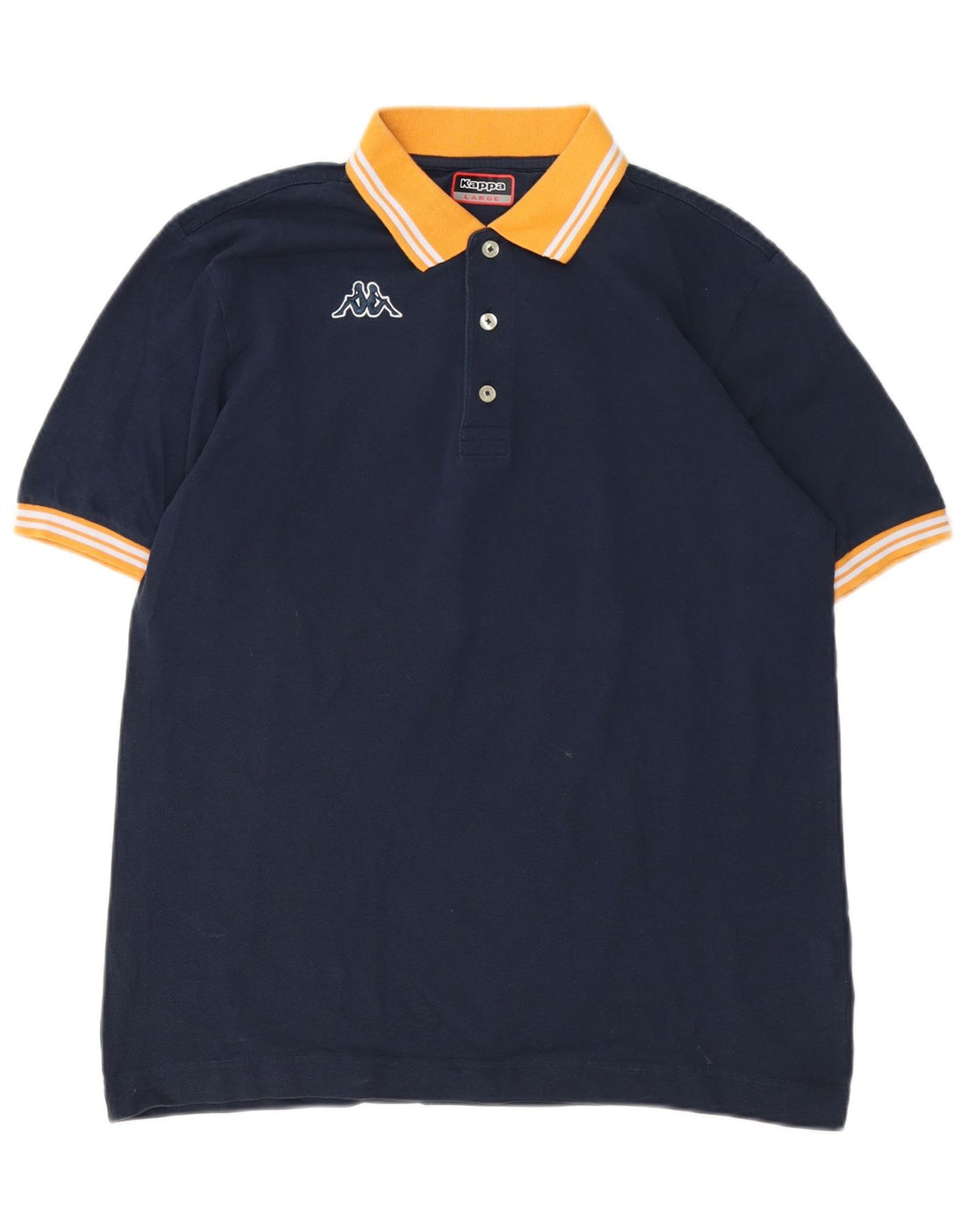 Polo Kappa da uomo grande in cotone color block blu navy