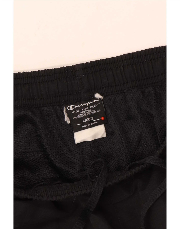Pantaloni da tuta con grafica Champion da uomo, grandi, neri