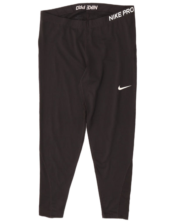 Leggings grafici Nike Dri Fit da donna UK 20 2XL neri