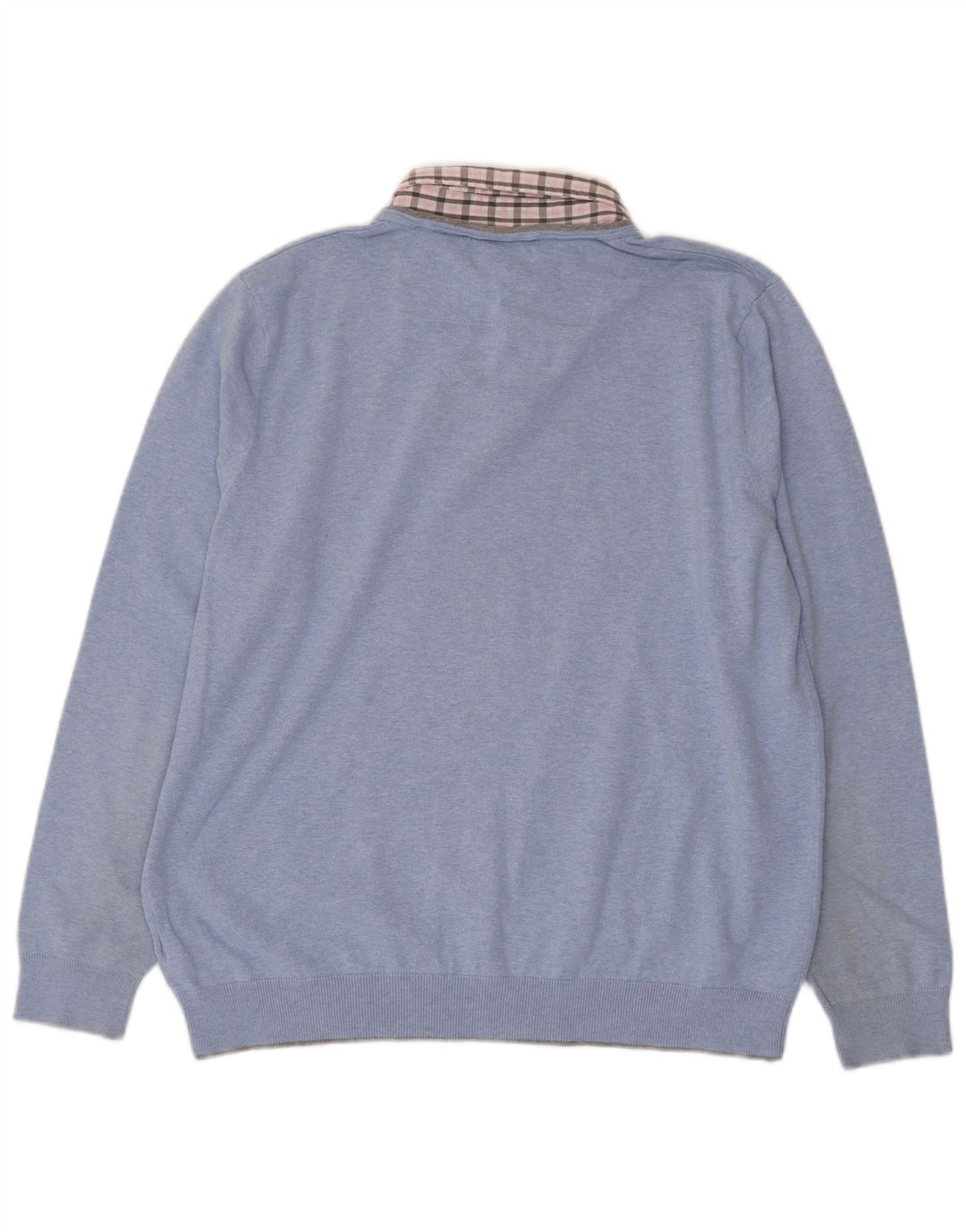 Maglione da uomo Marks & Spencer vestibilità regolare con scollo a V XL in cotone a quadri blu