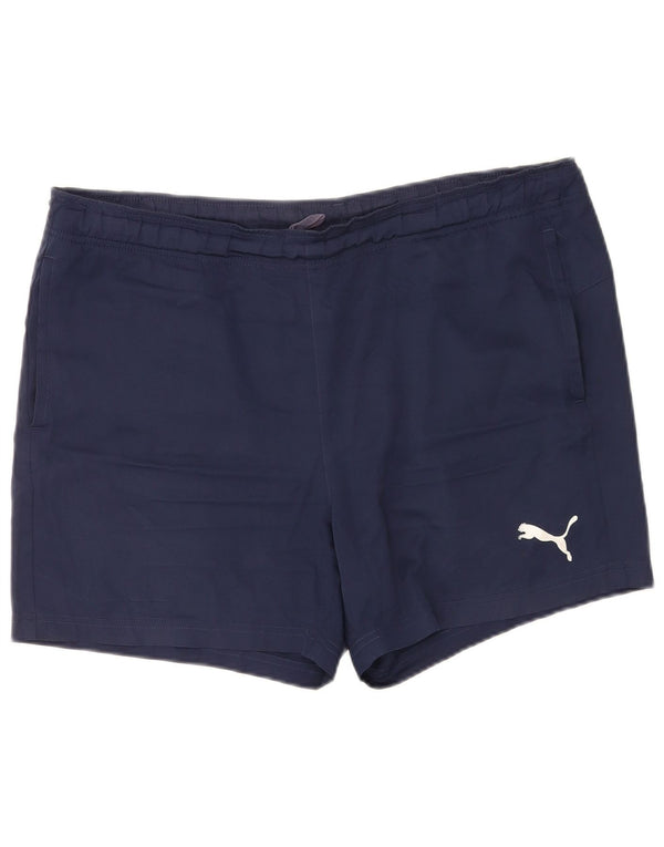 Pantaloncini sportivi Puma da uomo grandi blu navy